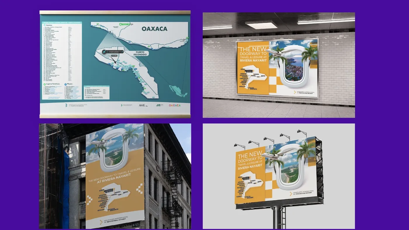 Campaña de exteriores: metro, espectaculares y mapa de destinos