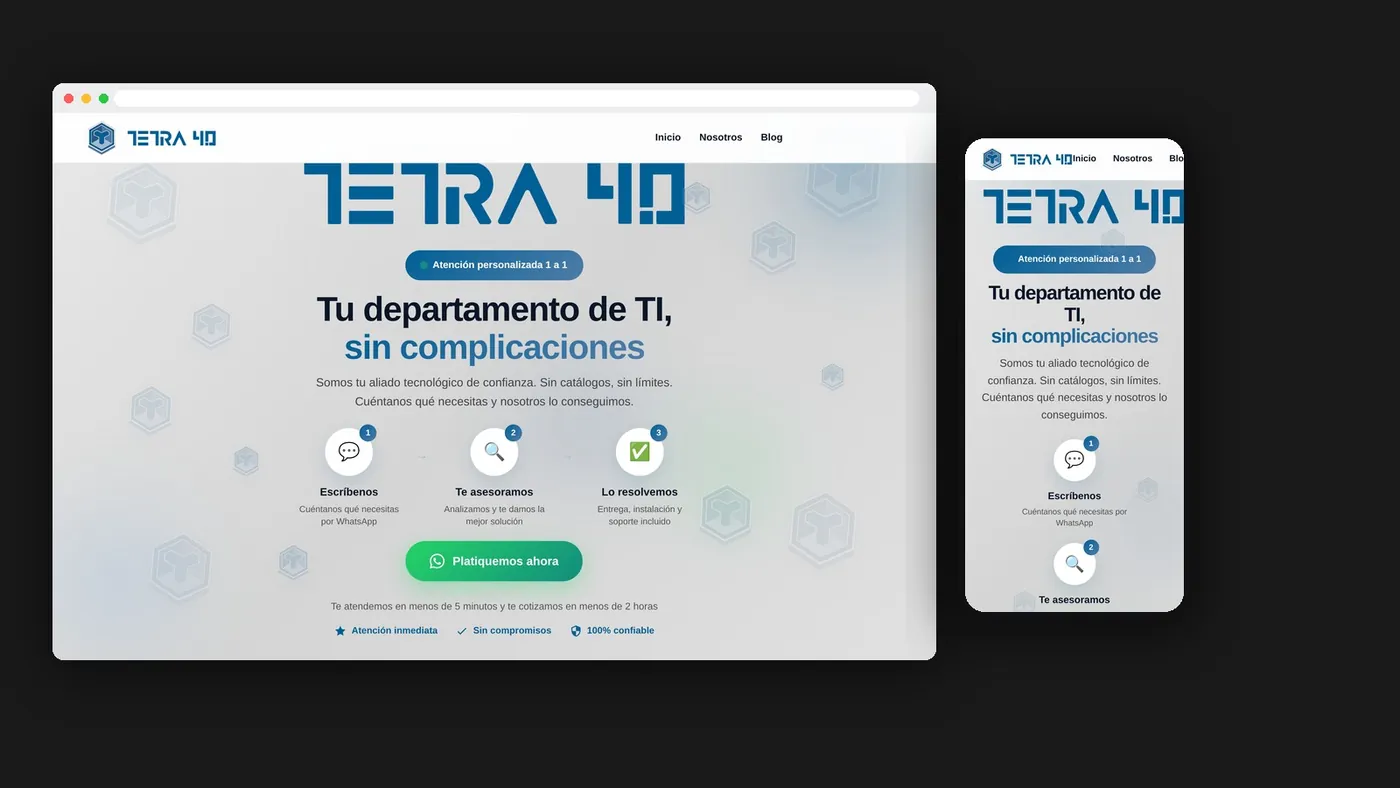 Sitio tetra40.com — tu departamento de TI, sin complicaciones