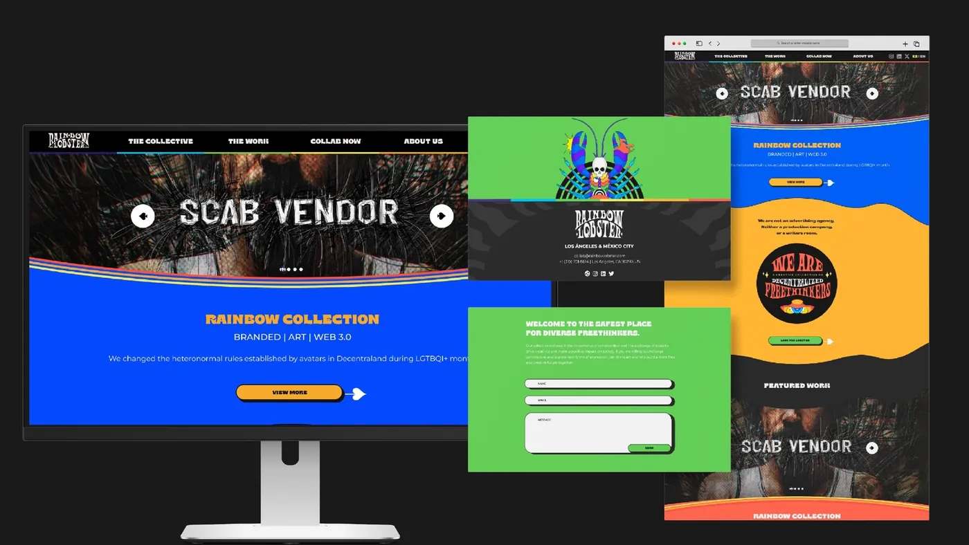Sitio Rainbow Lobster — sistema de colecciones